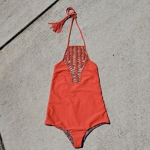 *SOLD* Acacia Teahupoo one piece in Red Hibiscus